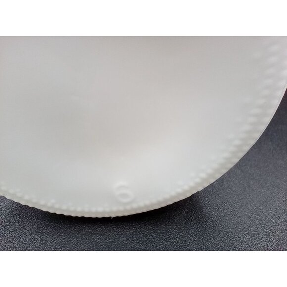 Bud Vase Milk Glass Anchor Hocking Stars Bars Scalloped Edge 9 Inch Vintage - Picture 12 of 16